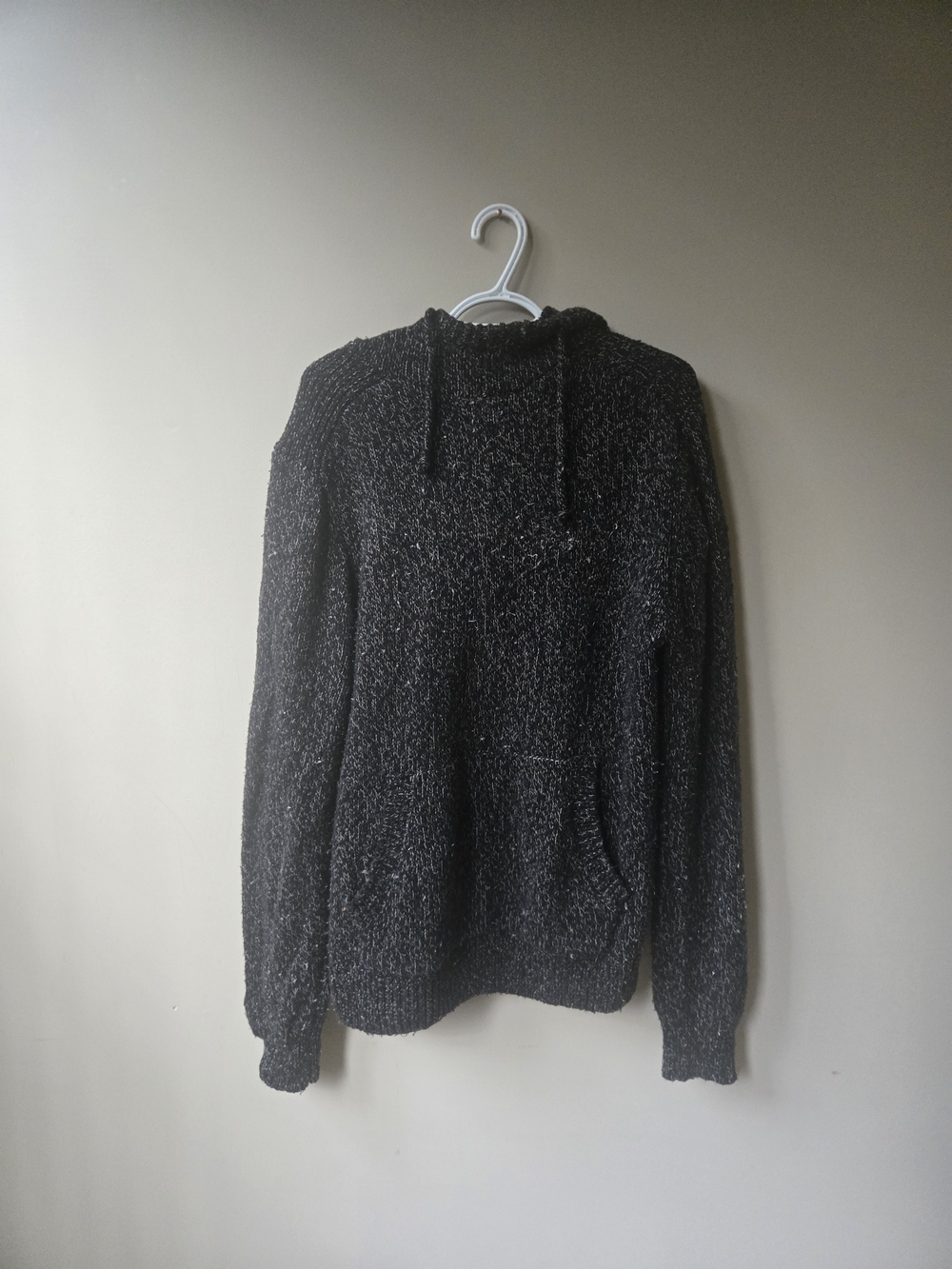 Roots Men's Black Marled Crewneck Hoodie Sweater